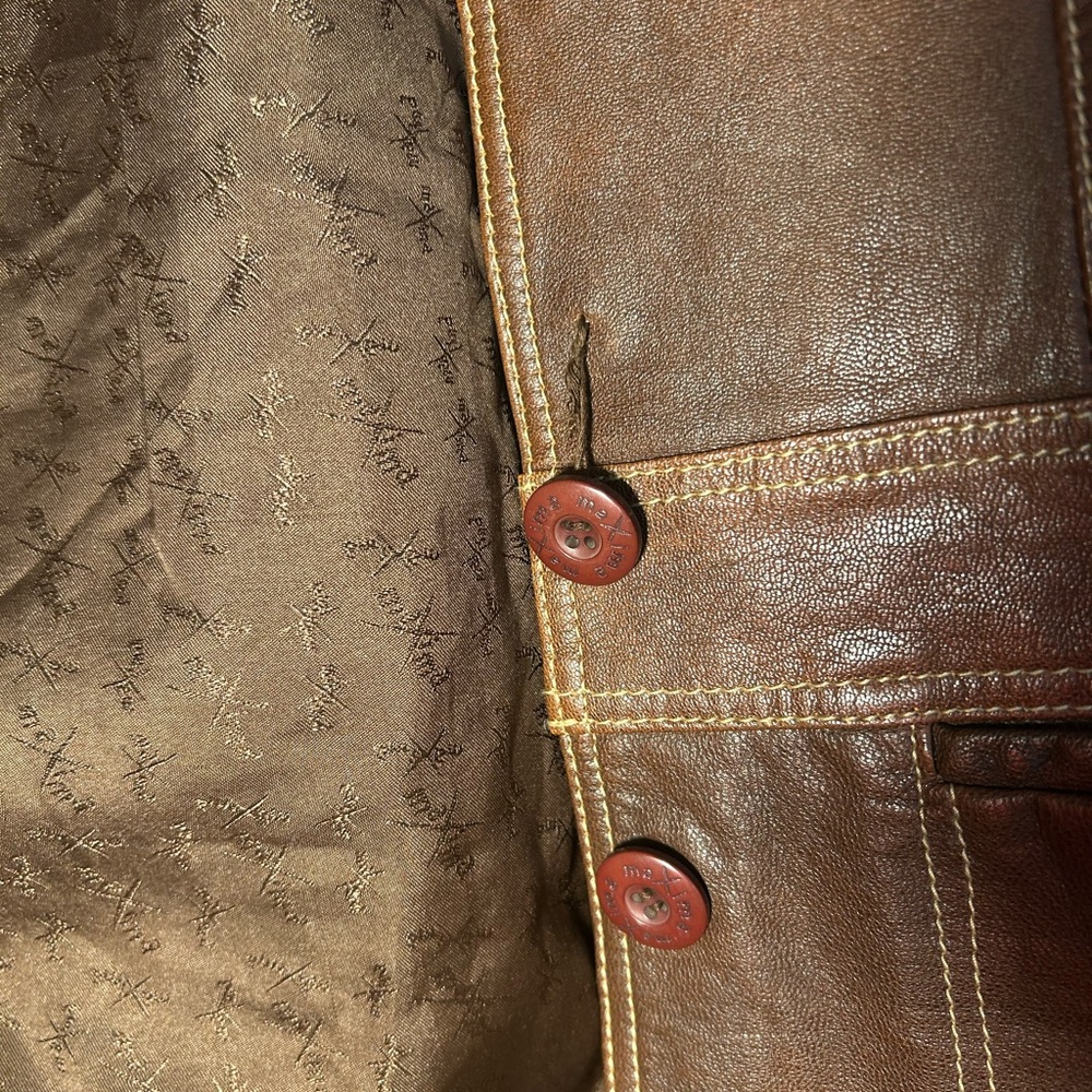 Wilson’s Leather Maxima Chocolate Trench Coat Size Medium - Picture 4 of 6